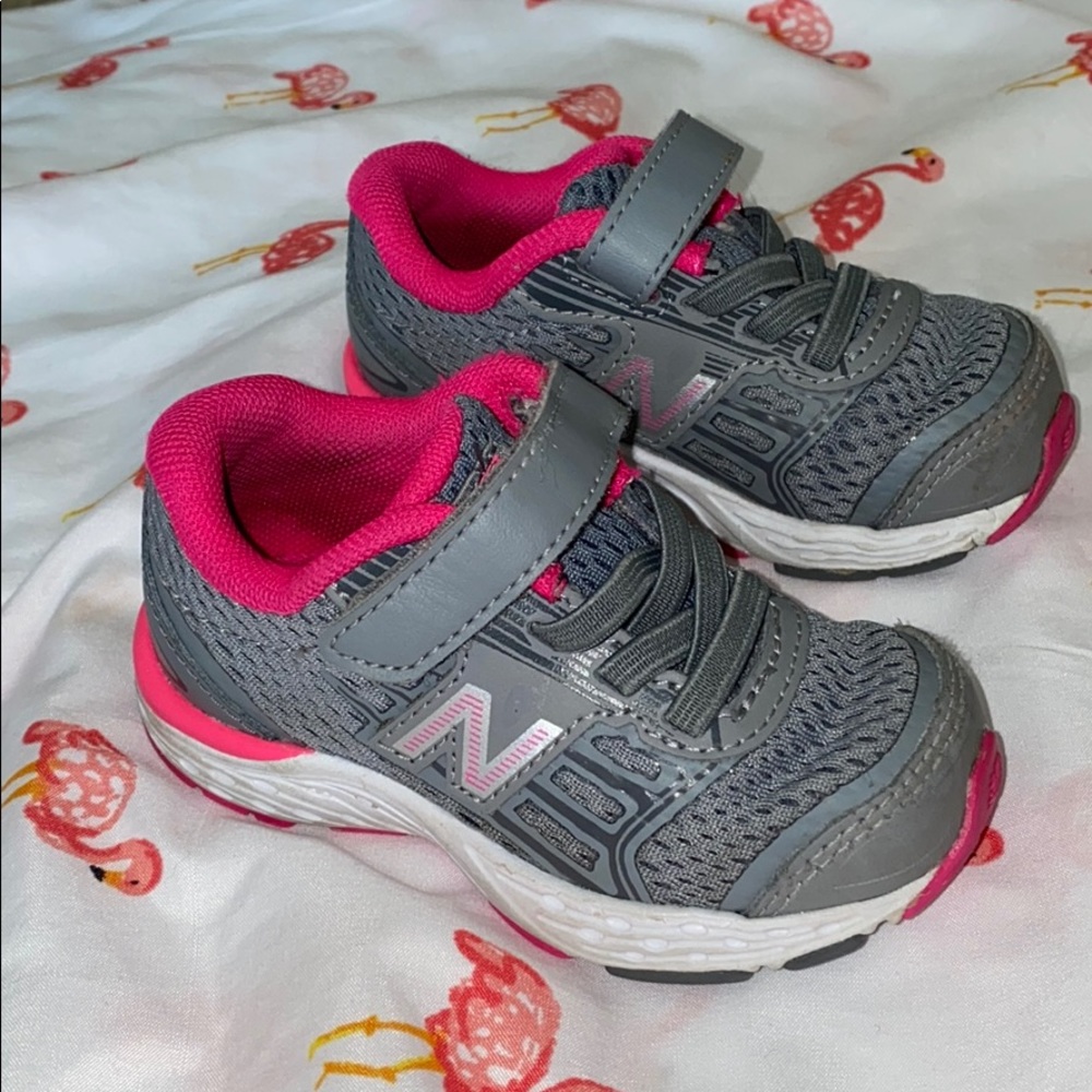 Girls Pink & Gray New Balance Sneakers